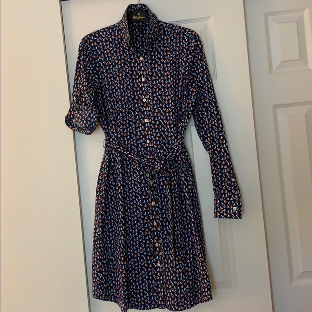 💙 Navy, white, and red sailboat dress